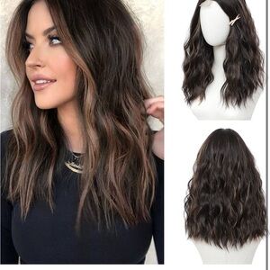 Brown Wavy Hair Extensions with Natural Volume